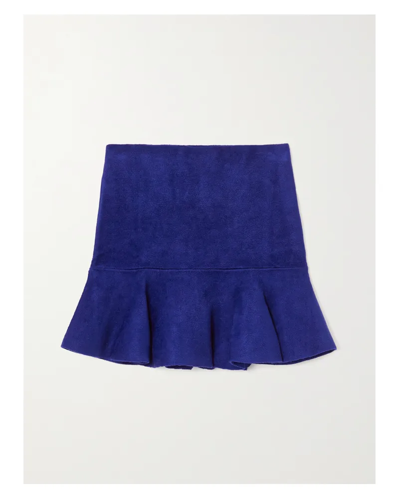 Isabel Marant Lenny Minirock Aus Gebürstetem Samt - Blau Blau