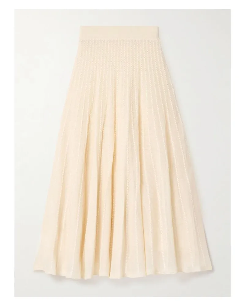 KHAITE Dawn Midirock Aus Pointelle-strick - Creme Creme