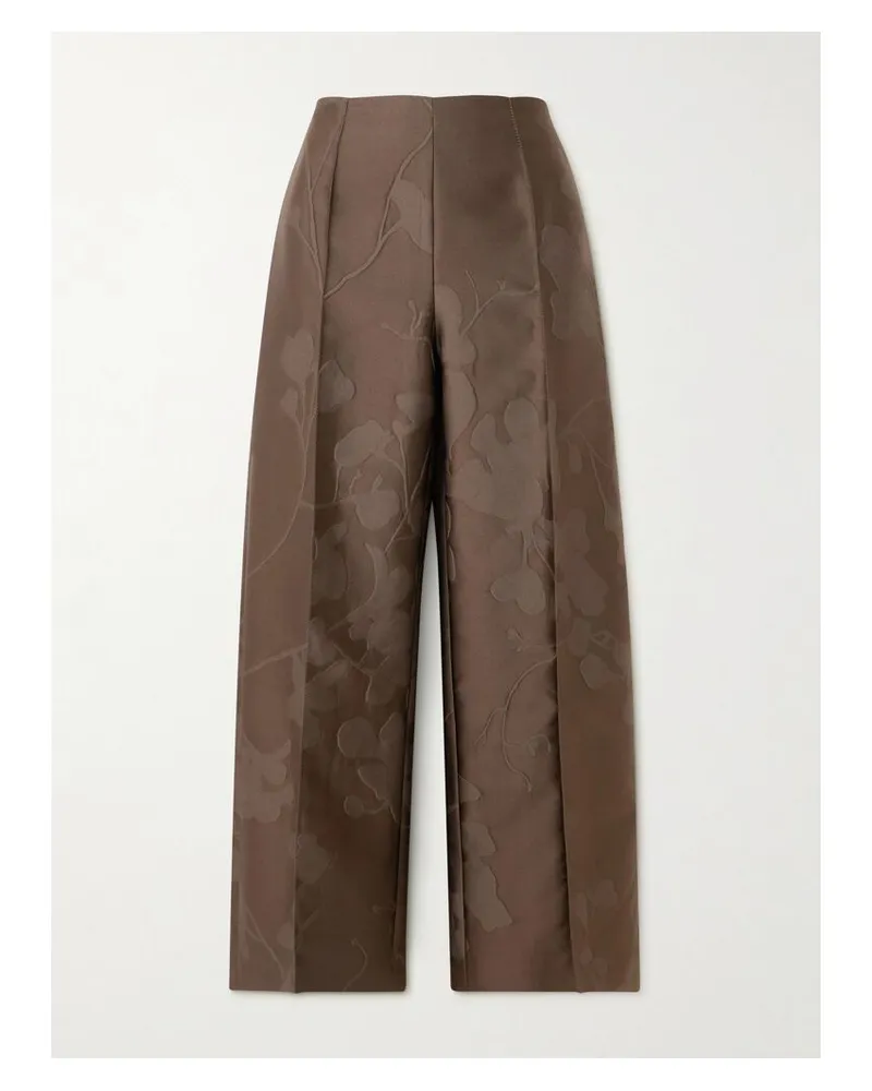 EMILIA WICKSTEAD Daffy Verkürzte Hose Mit Weitem Bein Aus Cloqué - Braun Braun