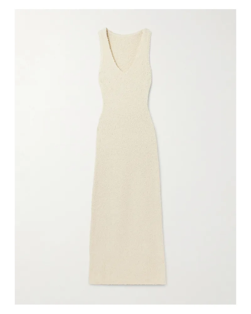 SIR Tropicana Maxikleid Aus Bouclé Aus Einer Baumwollmischung - Ecru Ecru