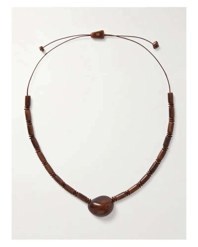 Hunting Season The Choker Kette Aus Leder Mit Taguanuss - Braun Braun