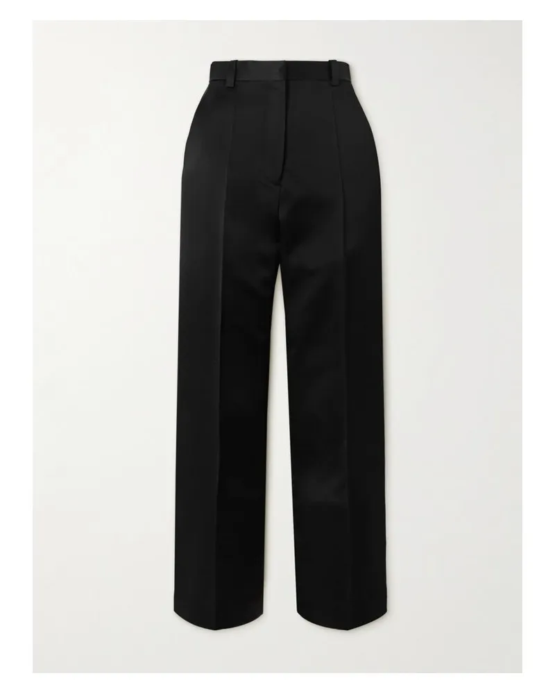 Loro Piana Hose Mit Geradem Bein Aus Duchesse-seidensatin - Schwarz Schwarz