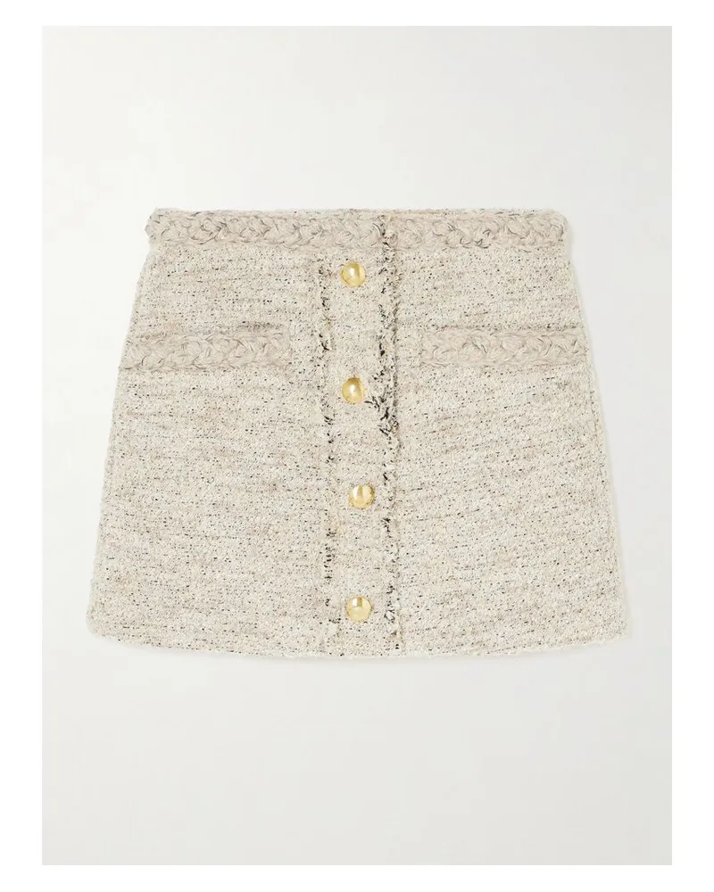 Isabel Marant Gleny Minirock Aus Tweed Mit Geflochtenen Details - Ecru Ecru