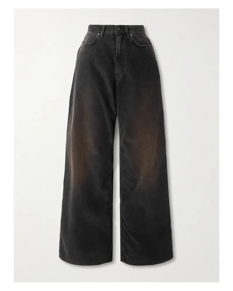 Acne Studios 1981 Hose Mit Weitem Bein Aus Biobaumwollcord - Schwarz Schwarz