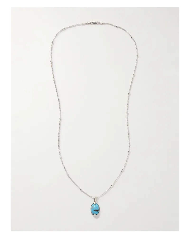 Loren Stewart Orb Sterling Silver And Turquoise Necklace - Blue Blue