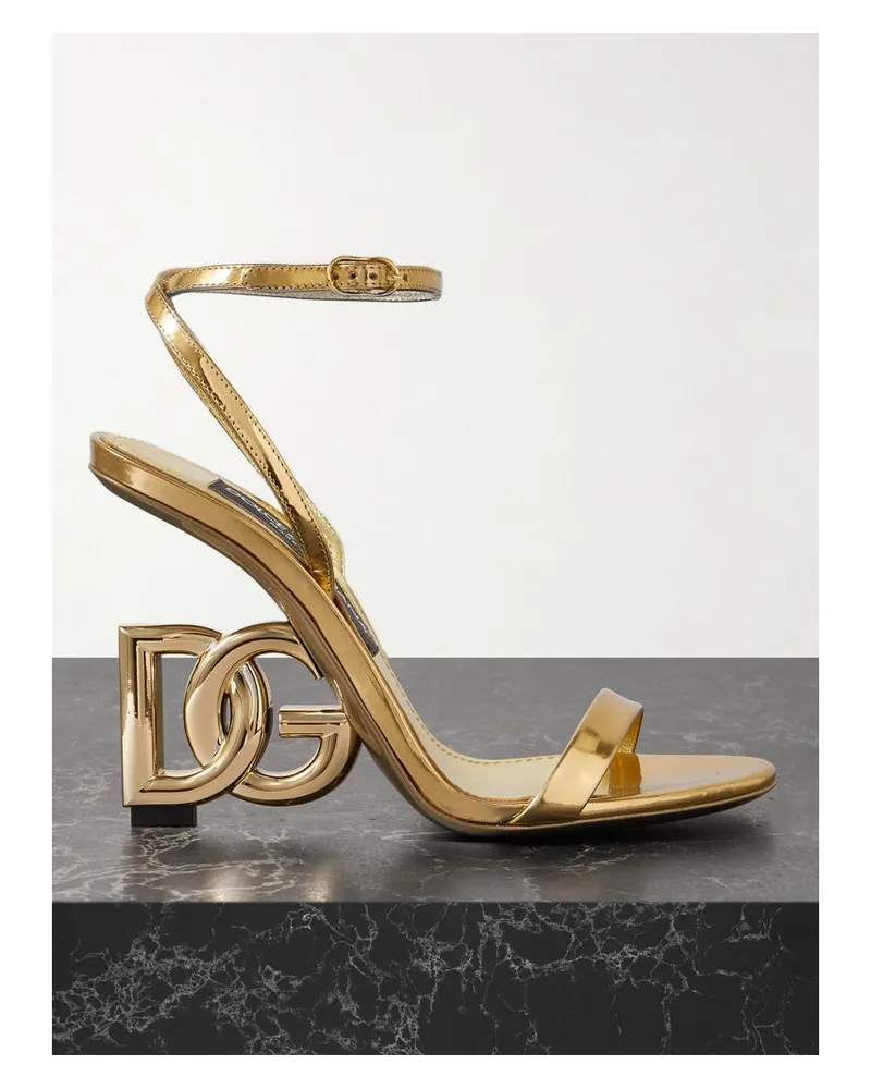 Dolce & Gabbana Formale Sandalen Aus Metallic-leder Mit Verzierung - Gold Gold
