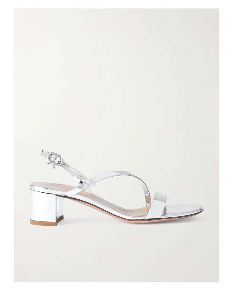 Gianvito Rossi Betsey 45 Sandalen Aus Metallic-leder - Silber Silber