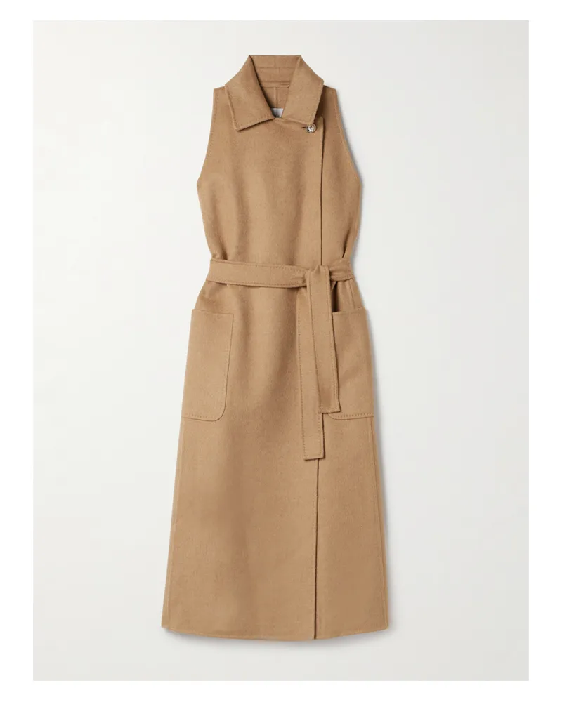 Max Mara Berlina Mantel Aus Kamelhaar Mit Bindegürtel - Braun Braun