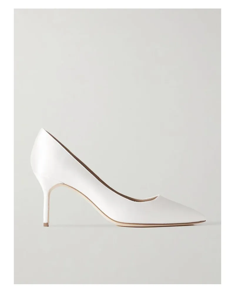 Manolo Blahnik Bb 70 Pumps Aus Satin - Creme Creme