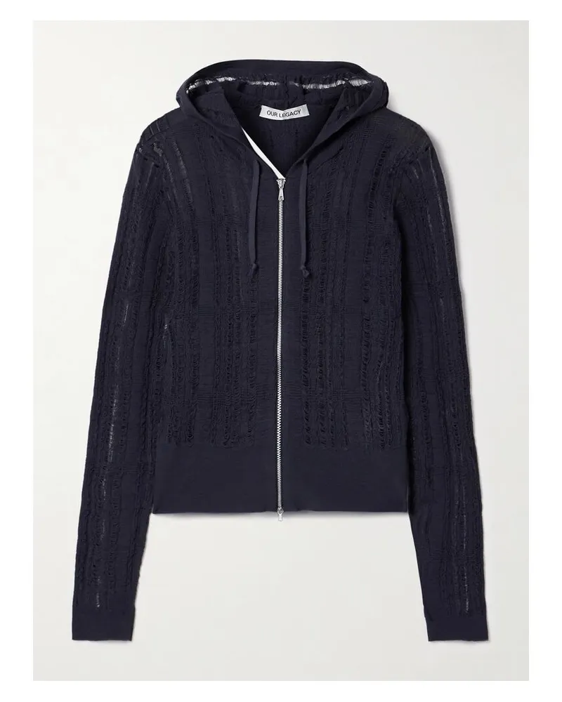 Our Legacy Compact Kapuzenjacke Aus Einer Baumwollmischung In Distressed-optik - Blau Blau