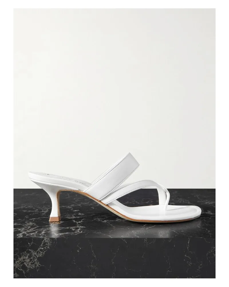 Manolo Blahnik Susa 50 Mules Aus Leder - Weiß Weiß