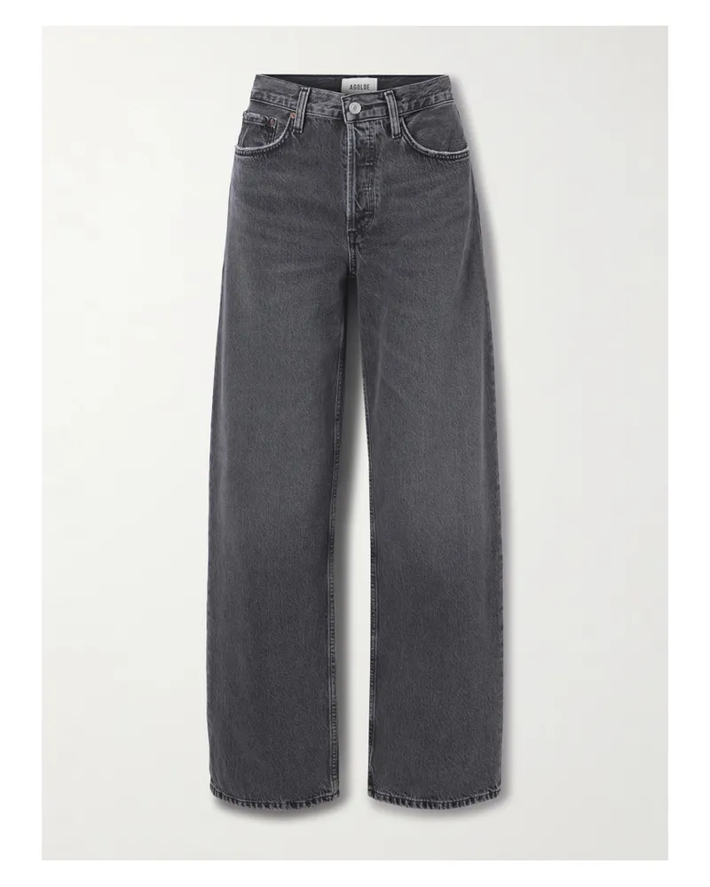 AGOLDE Arc Long Mid-rise Wide-leg Jeans - Black Black