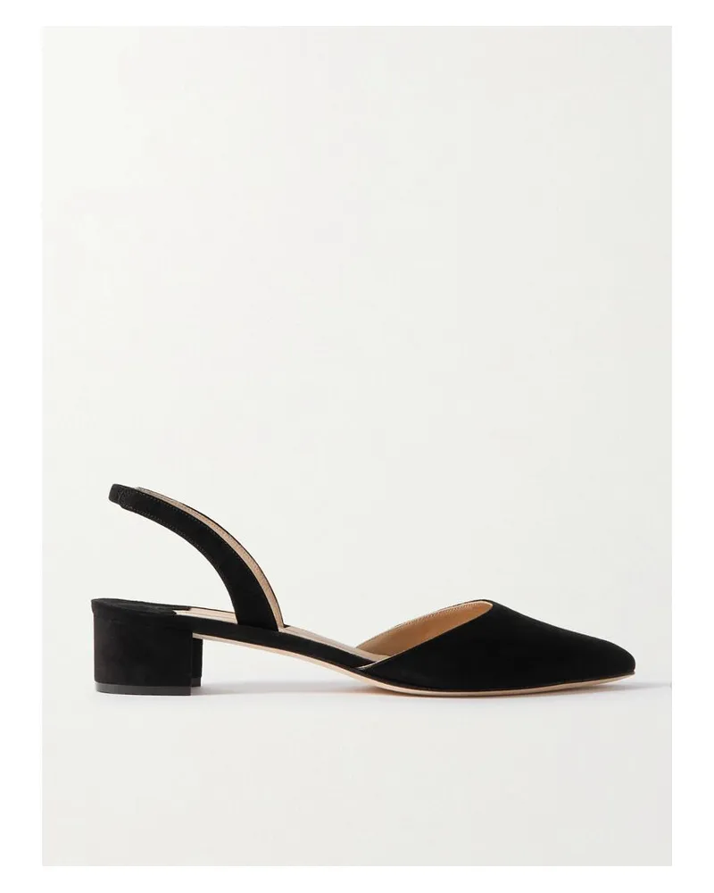 Manolo Blahnik Aspro 30 Slingback-pumps Aus Veloursleder - Schwarz Schwarz