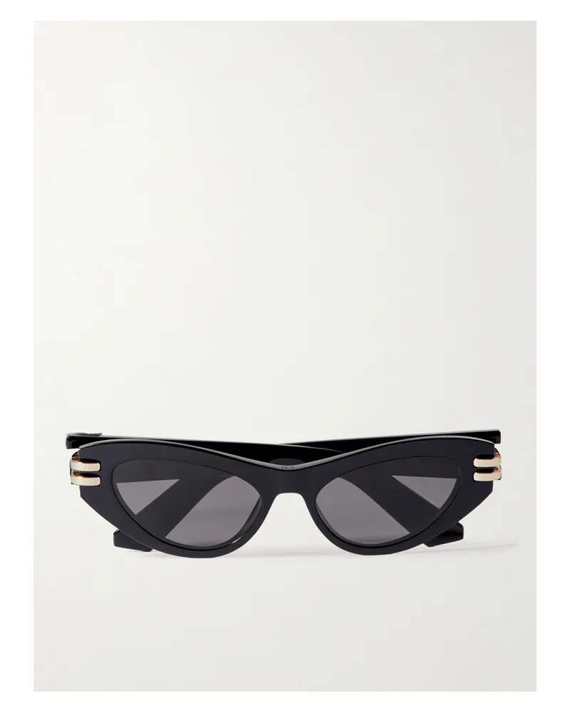 Dior Cdior B1u Cat-eye Acetate And Gold-tone Sunglasses - Black Black