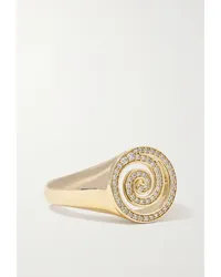 Sydney Evan Spiral Siegelring aus 14 Karat  mit Diamanten Gold