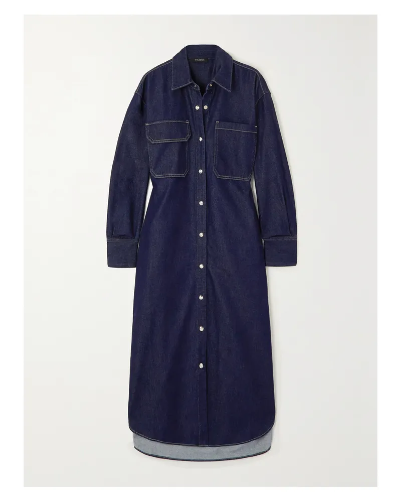 Goldsign  The Scully Hemdblusenkleid Aus Denim - Blau Blau