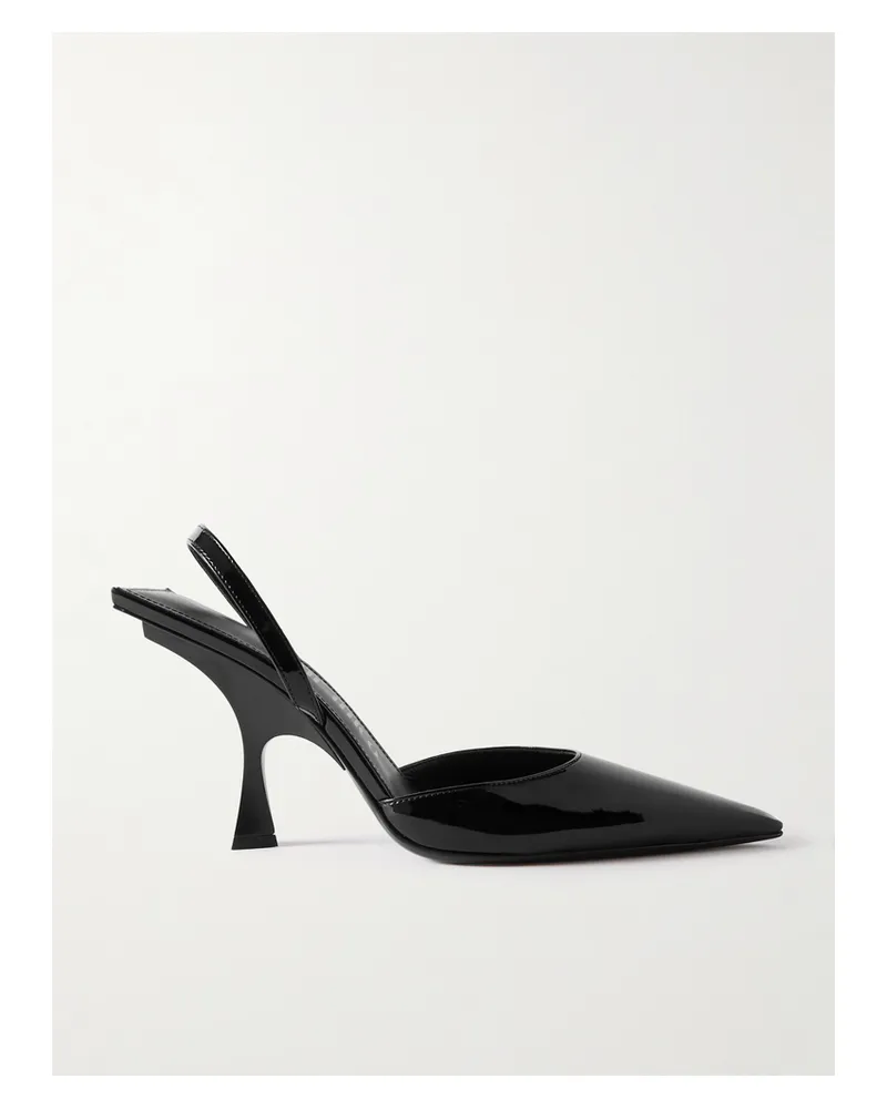 ATTICO Ester Mules Aus Lackleder - Schwarz Schwarz