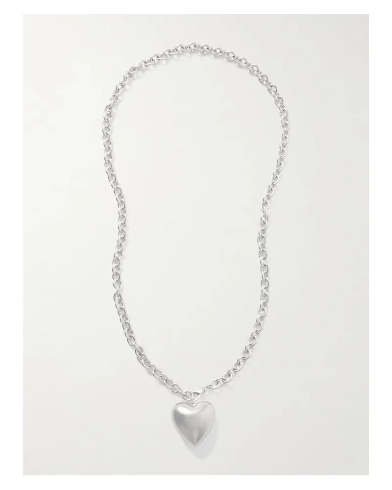 Roxanne Assoulin The Puffy Heart Silberfarbene Kette Silber