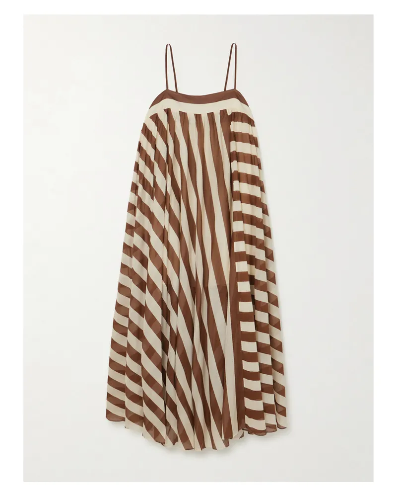Zimmermann Daylight Maxikleid Aus Gestreifter Baumwolle - Creme Creme