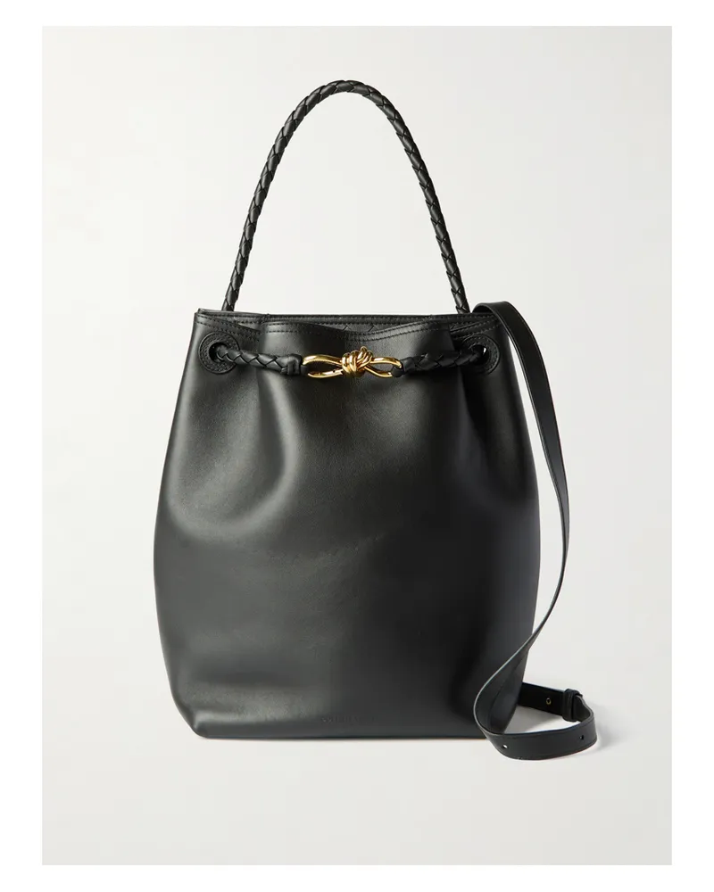 Bottega Veneta Andiamo Medium Leather Bucket Bag - Black Black