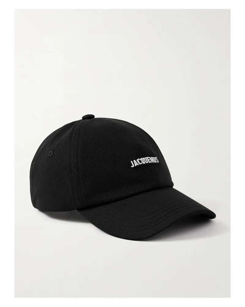 Jacquemus Embellished Cotton-twill Baseball Cap - Black Black