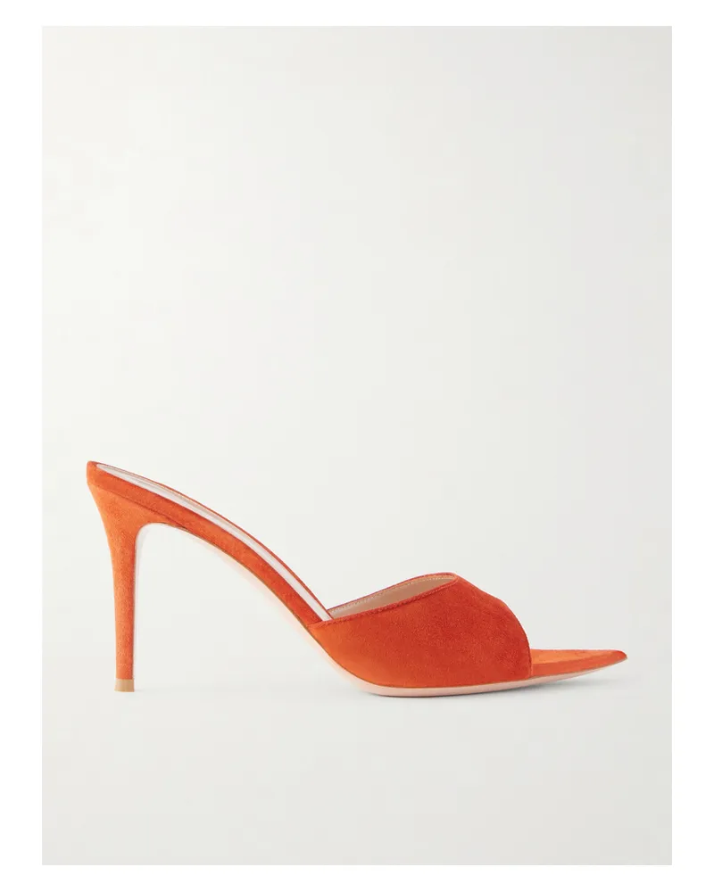 Gianvito Rossi Elle 85 Suede Sandals - Red Red