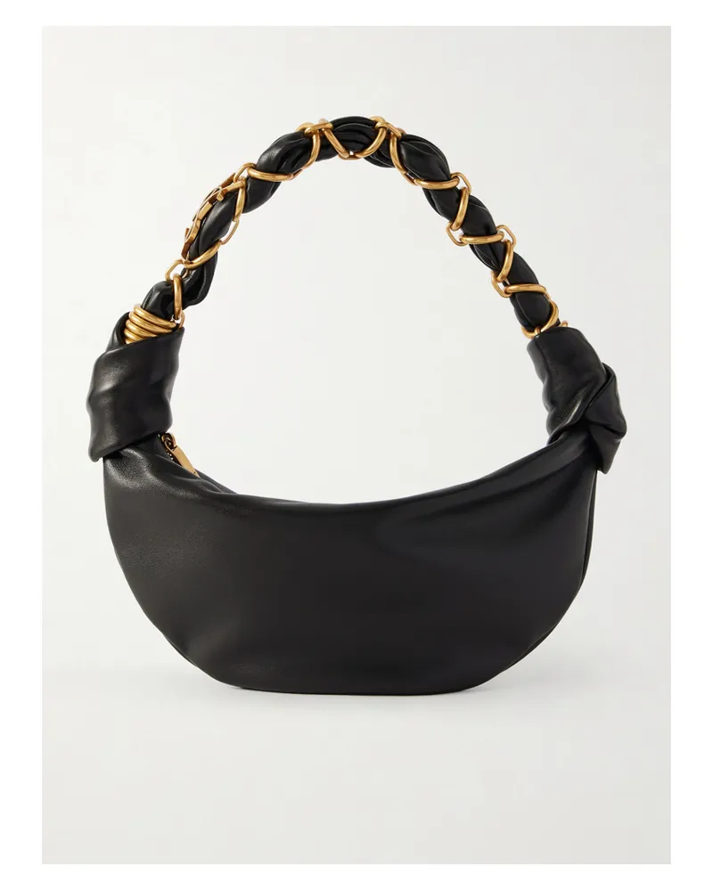 Saint Laurent Amalia Mini Embellished Leather Shoulder Bag - Black Black