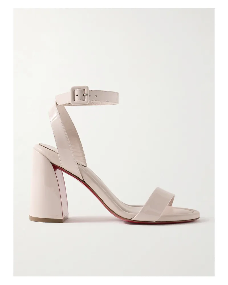 Christian Louboutin Miss Sabina 85 Sandalen Aus Lackleder - Neutral Neutral