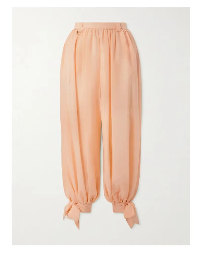 Chloé Hose Mit Schmal Zulaufendem Bein Aus Seiden-charmeuse - Pink Pink
