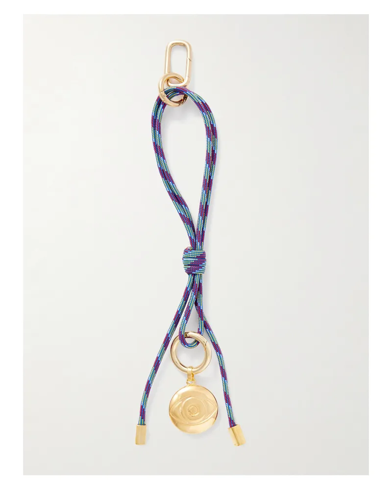 Martha Calvo Evil Eye Gold-plated Striped Cord Bag Charm - Blue Blue