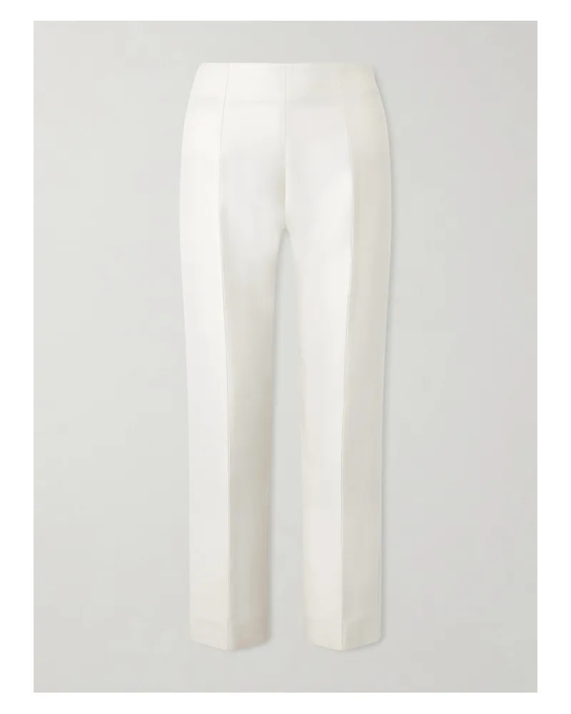 Totême Wool And Silk-blend Straight-leg Pants - Neutrals Neutrals