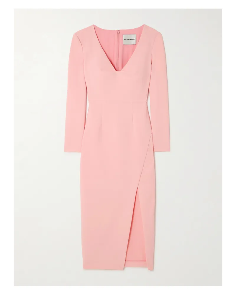 Roland Mouret Midikleid Aus Stretch-crêpe - Pink Pink