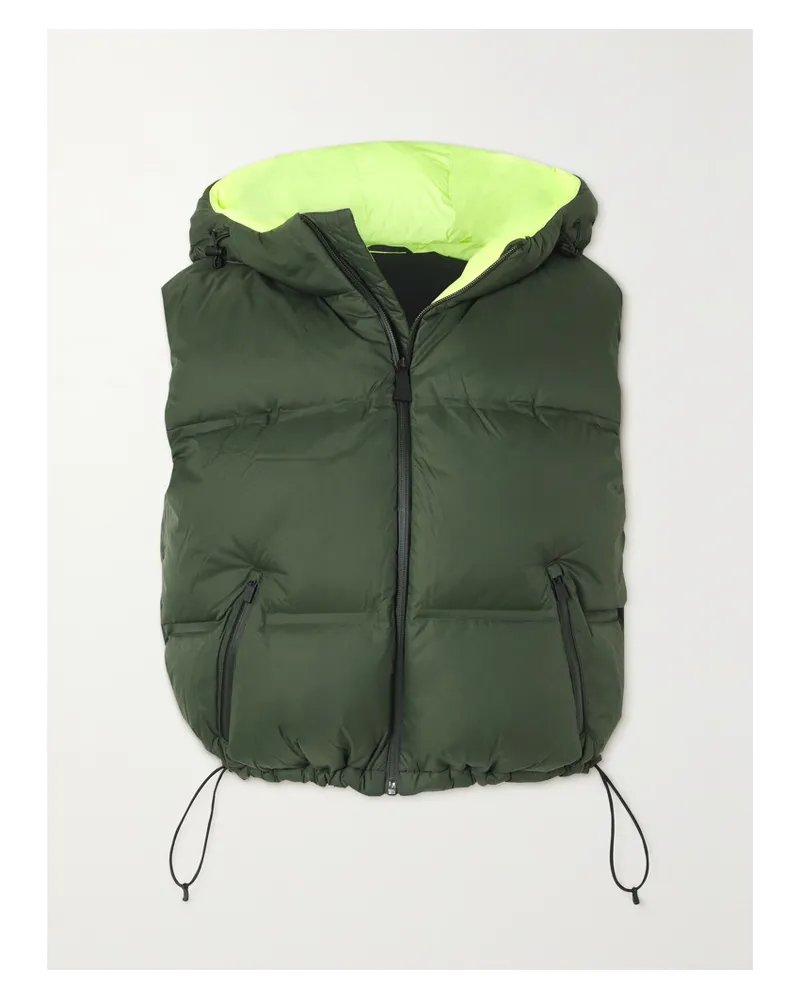 Aztech Mountain Snowbird Daunenweste Aus Gestepptem Shell Mit Kapuze - Grün Grün