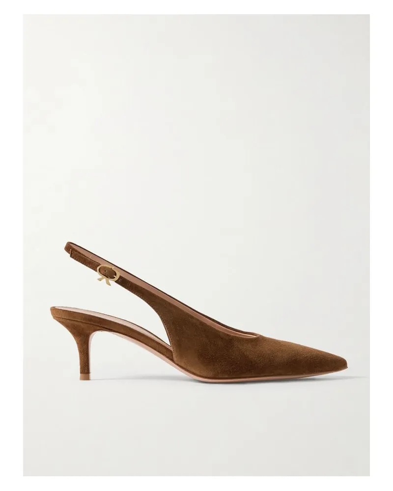 Gianvito Rossi Robbie 45 Slingback-pumps Aus Veloursleder - Braun Braun