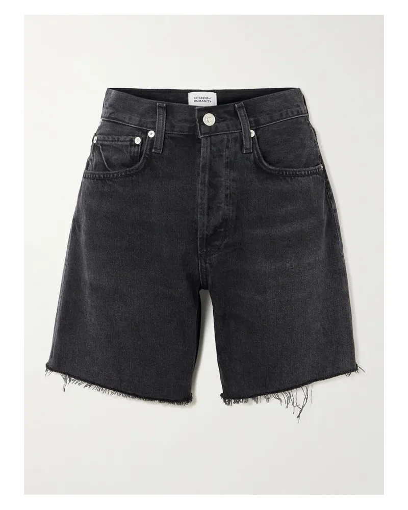 Citizens of humanity Marlow Frayed Denim Shorts - Black Black