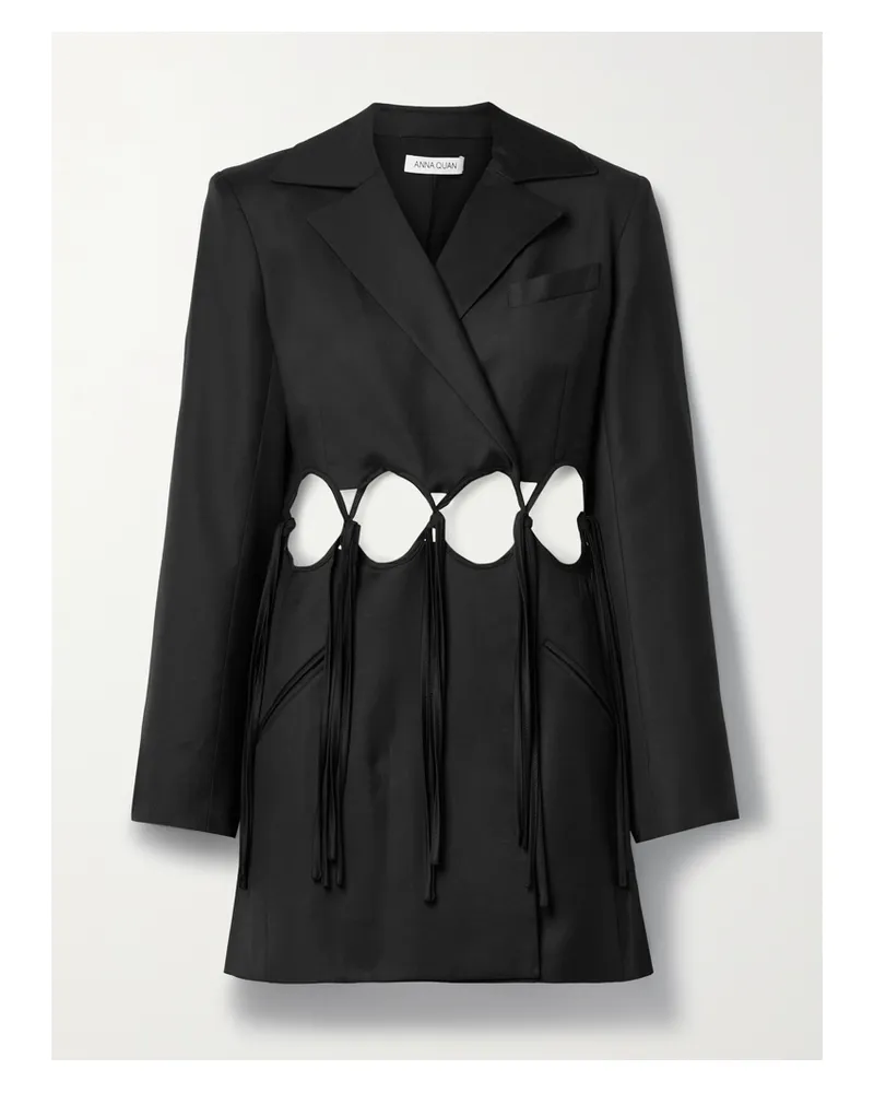 Anna Quan Audrey Minikleid Aus Woll-twill Mit Cut-outs - Schwarz Schwarz