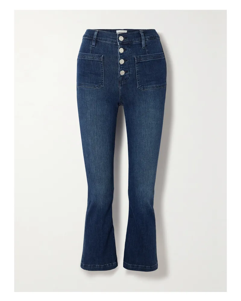 Frame Denim Le Bardot Verkürzte, Hoch Sitzende Schlagjeans - Blau Blau