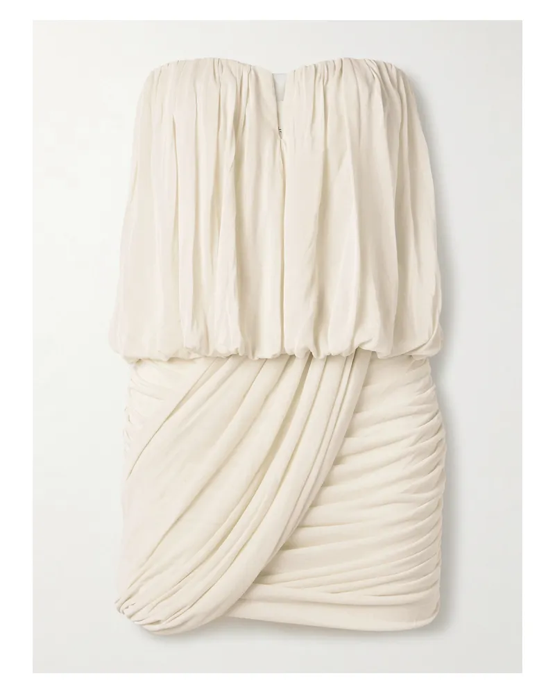 Isabel Marant Adelita Trägerloses Minikleid Aus Stretch-jersey Mit Raffungen - Ecru Ecru