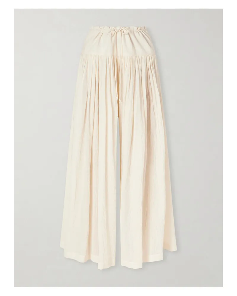 The Row Berenice Hose Mit Weitem Bein Aus Baumwolle Mit Falten - Neutral Neutral