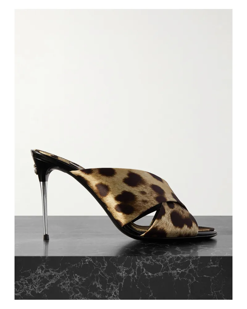 Dolce & Gabbana Mules Aus Satin Mit Leopardenprint - Animal-Print Animal-print