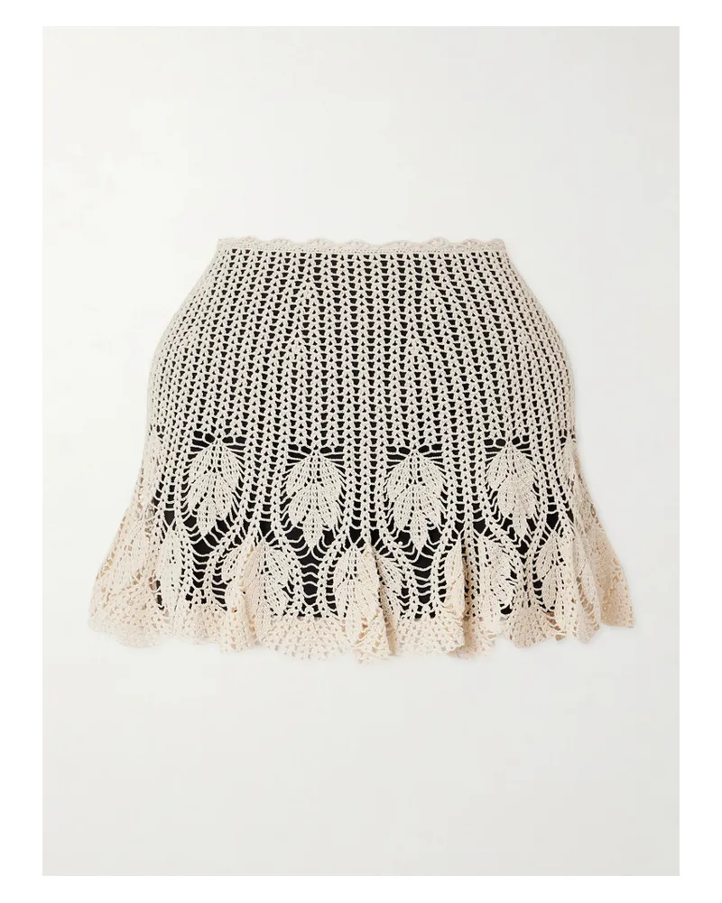 Magda Butrym Crocheted Cotton Mini Skirt - Cream Cream