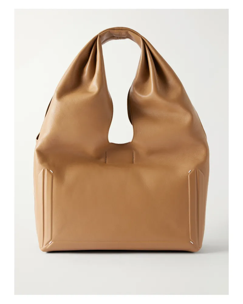 Maison Margiela Box Medium Leather Shoulder Bag - Brown Brown