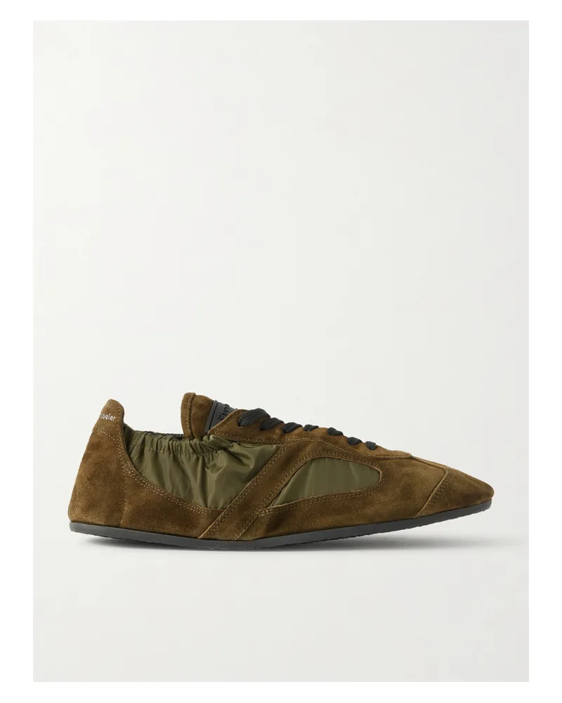 Proenza Schouler Shell-trimmed Suede Sneakers - Green Green