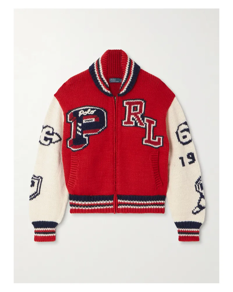 Ralph Lauren Cardigan Aus Einer Wollmischung Mit Intarsienmotiven - Rot Rot