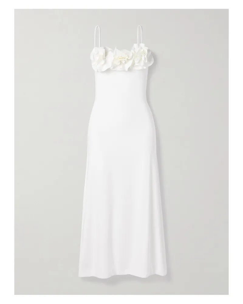 Maygel Coronel Aura Midikleid Aus Stretch-jersey Mit Applikationen - Wollweiß Wollweiß