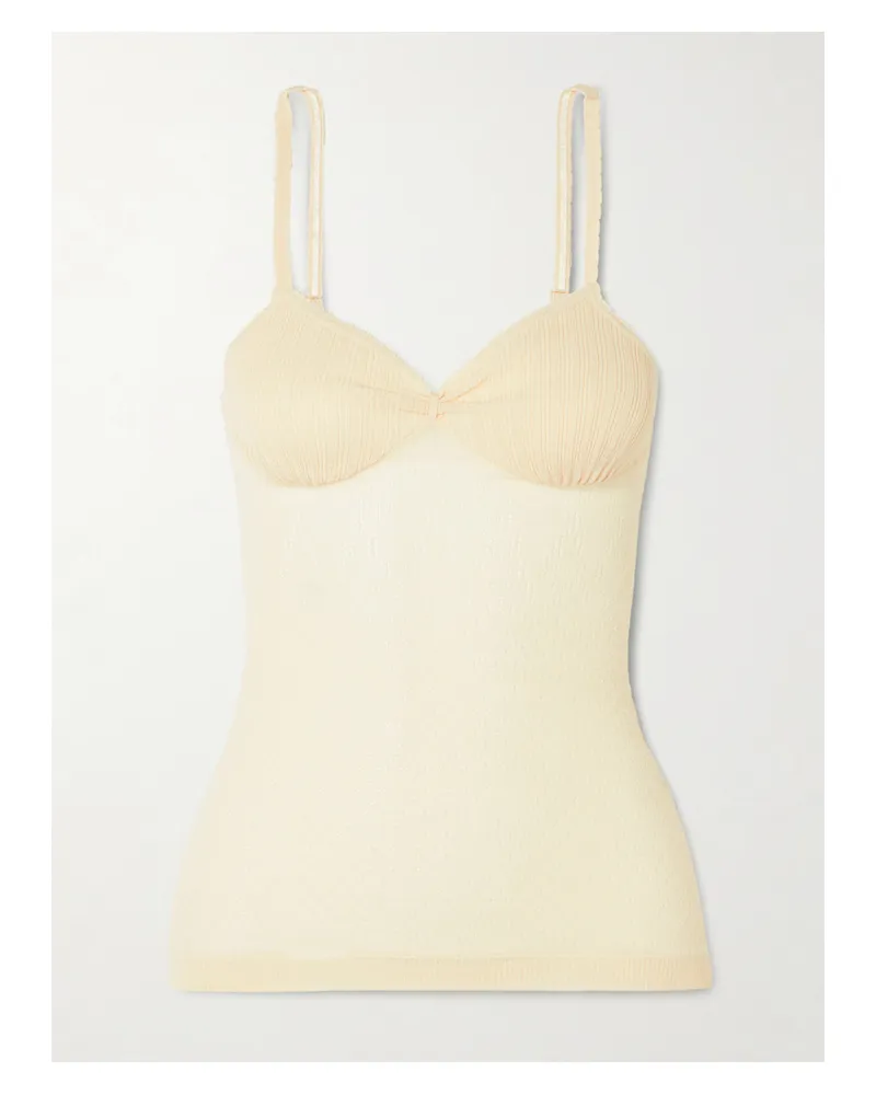 Victoria Beckham Top Aus Einer Baumwollmischung In Pointelle-strick - Pink Pink