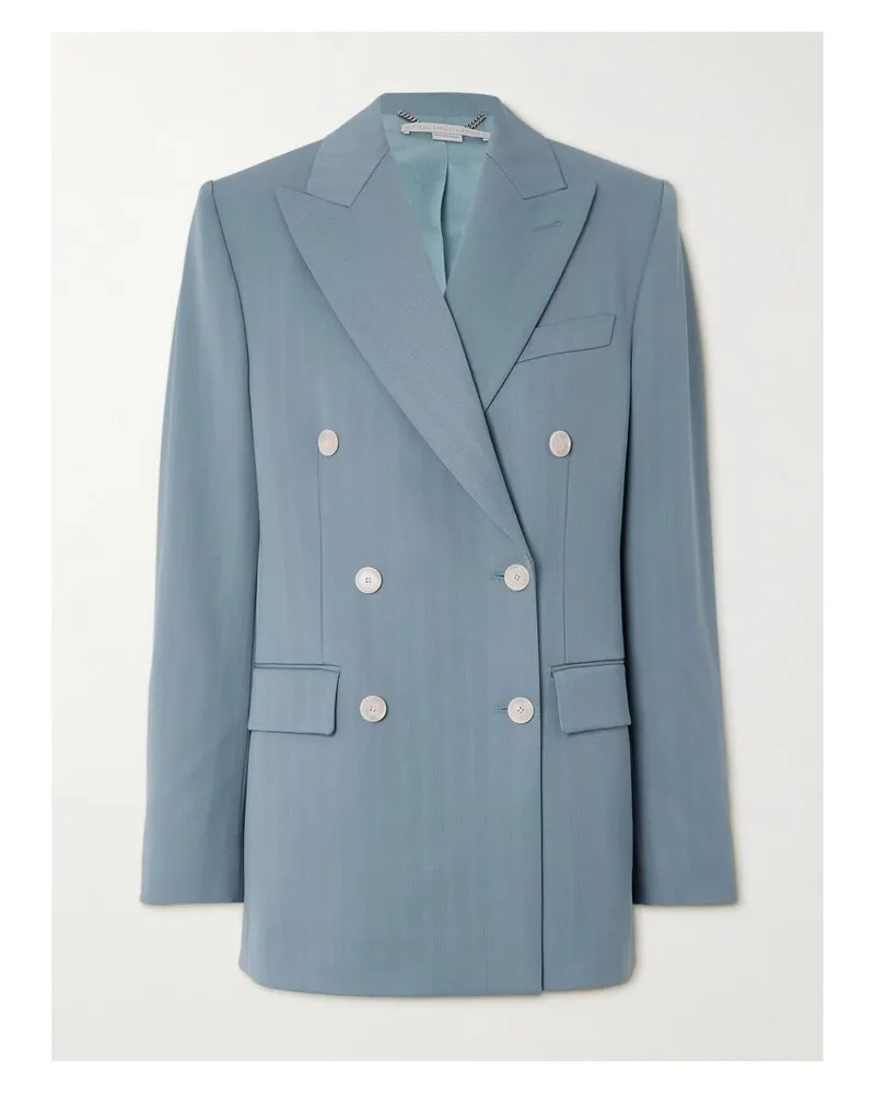 Stella McCartney Doppelreihiger Blazer Aus Einer Wollmischung Mit Streifen - Blau Blau