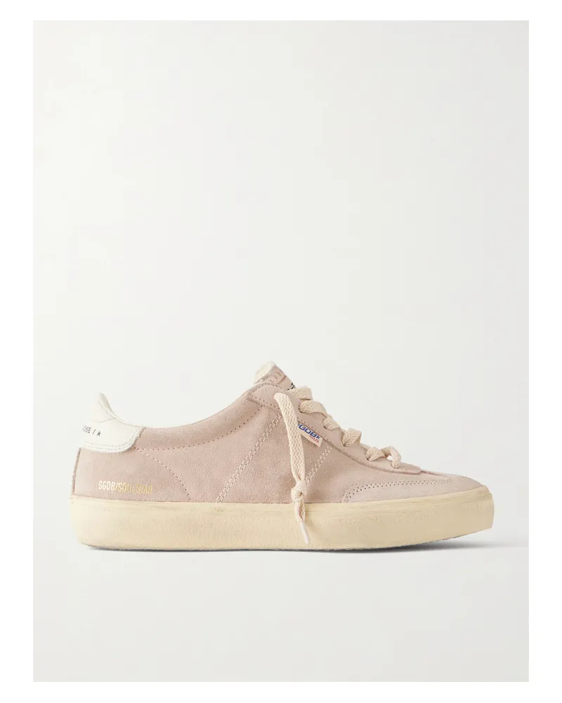 Golden Goose Soul Star Sneakers Aus Veloursleder Mit Lederbesätzen In Distressed-optik - Pink Pink
