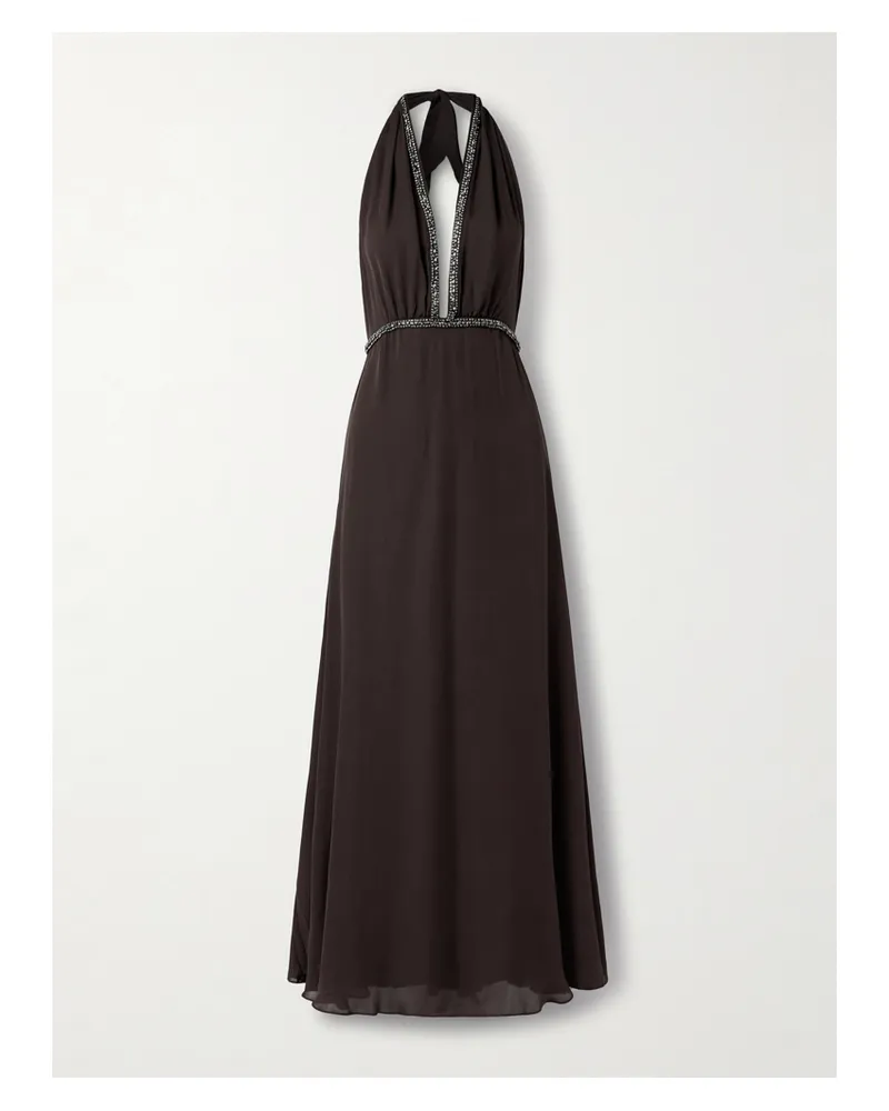 Johanna Ortiz New Destiny Maxikleid Aus Seiden-georgette Mit Kristallen - Braun Braun