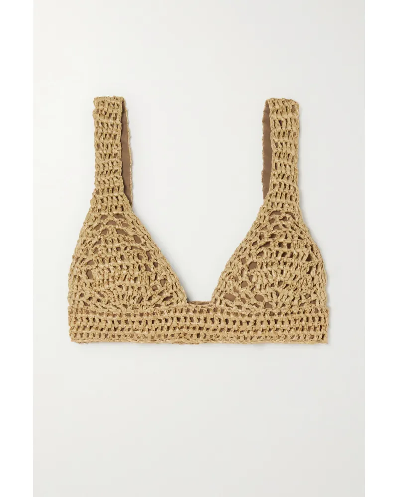 Brunello Cucinelli Bustier Aus Gehäkeltem Raffiabast - Braun Braun